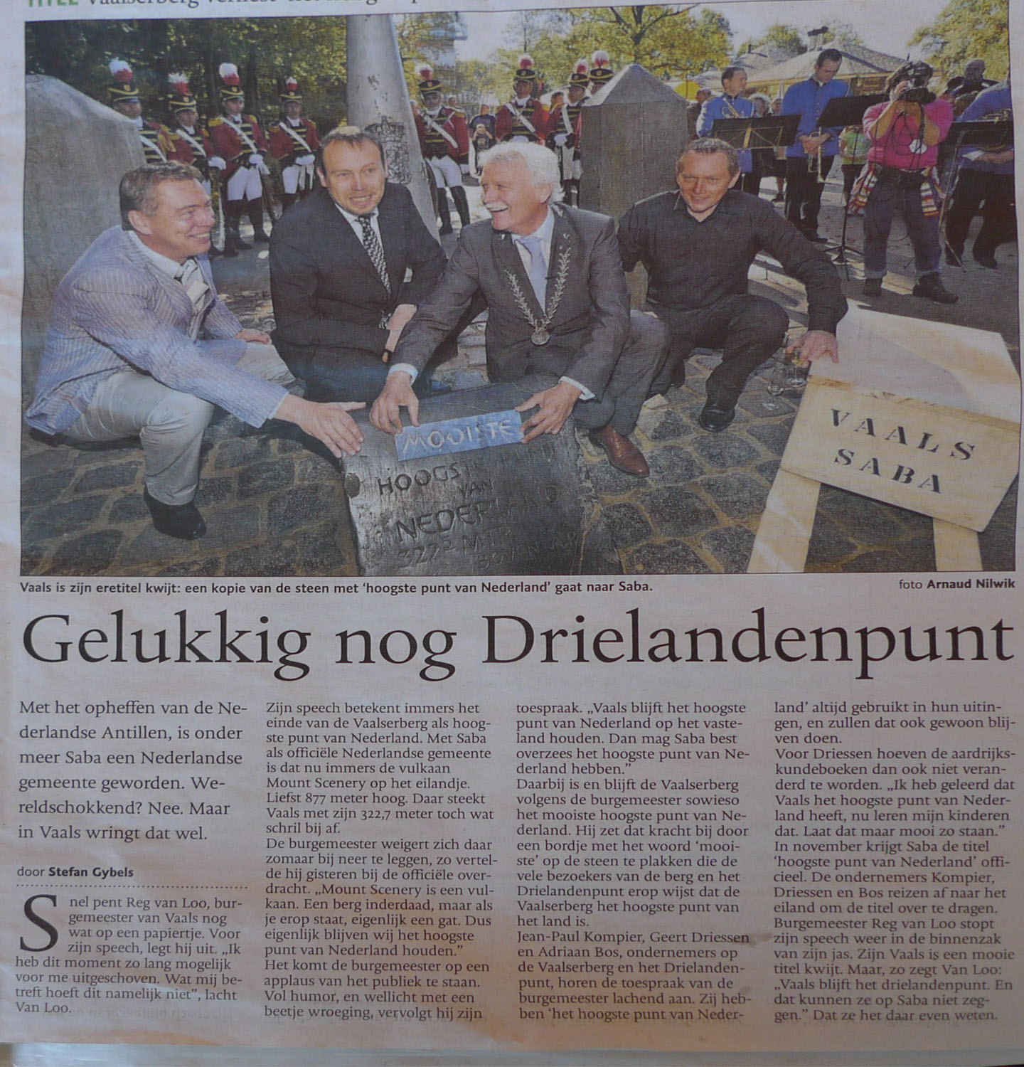 Zeitungsbericht Ende des h&ouml;chsten Punktes in Vaals